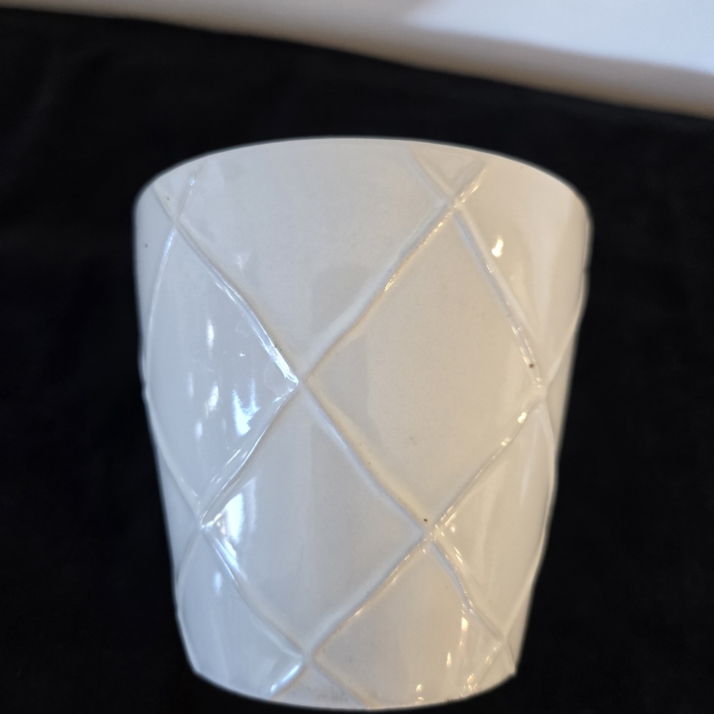 Small White Textured Ceramic Planter